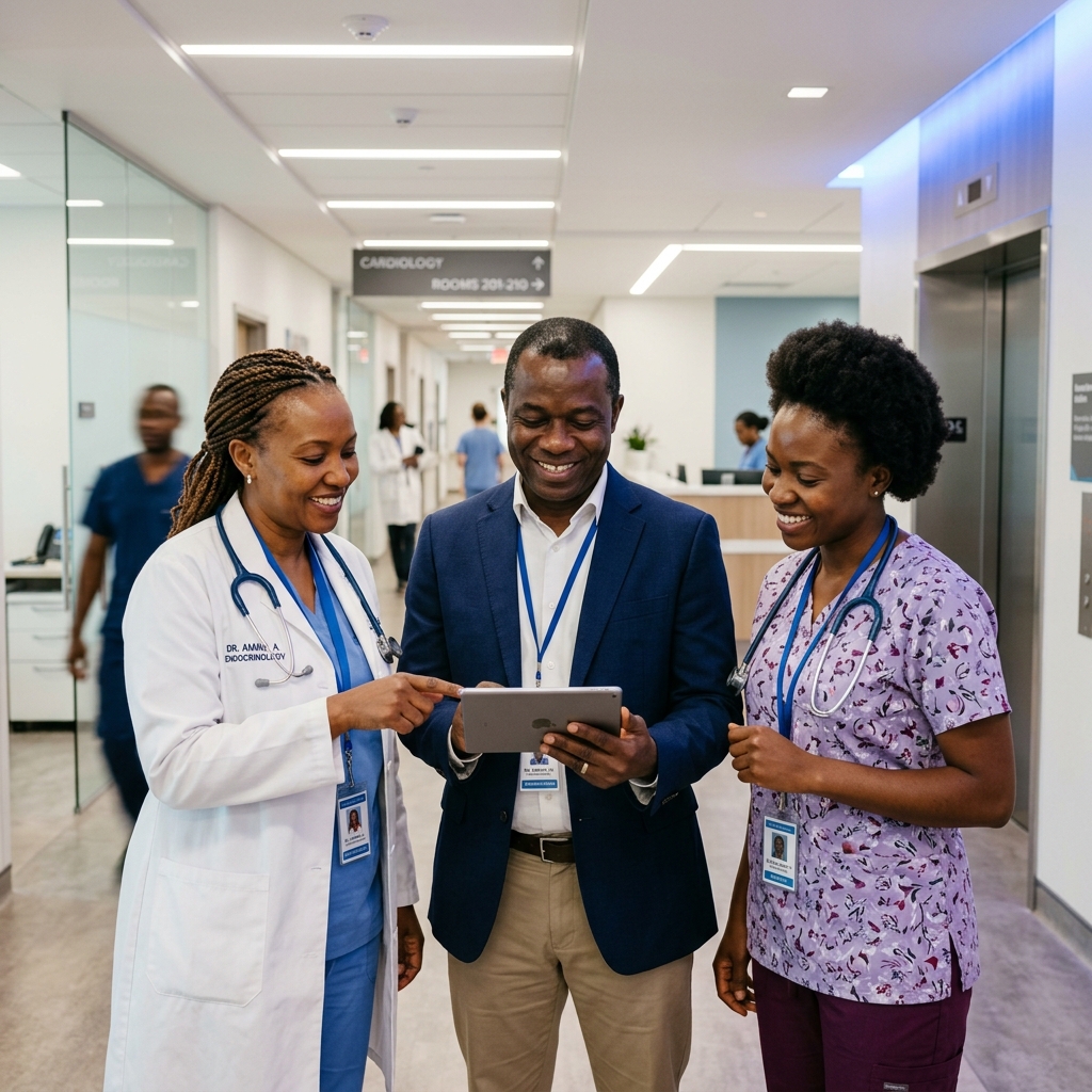 Équipe médicale utilisant MediQora